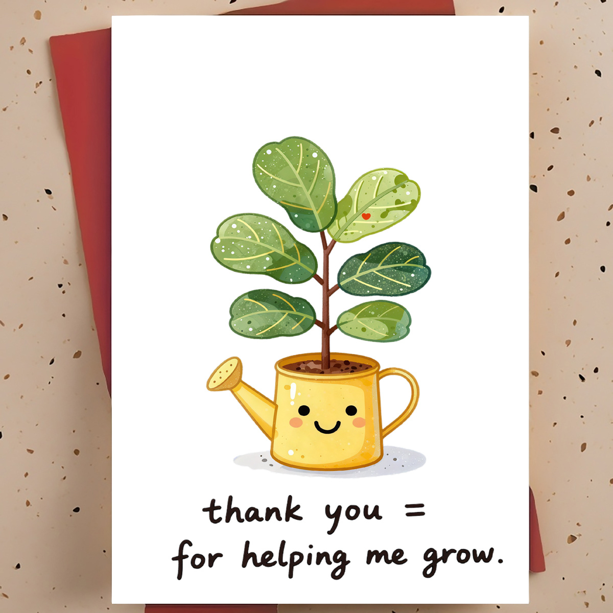 Plant Parent Free - 1 biglietto di ringraziamento dolce e